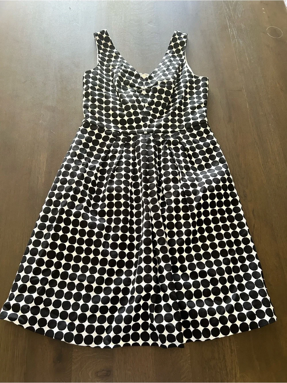 Banana republic & Marimekko black and white polka dot a line dress